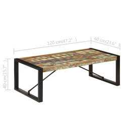 Table basse 120x60x40 cm Bois de récupération solide