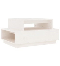 Table basse Blanc 80x55x40,5 cm Bois massif de pin