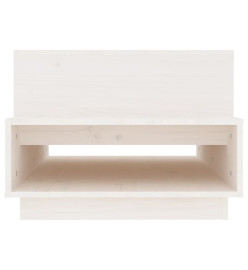 Table basse Blanc 80x55x40,5 cm Bois massif de pin