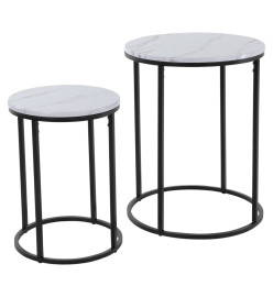 H&S Collection Ensemble de tables d'appoint 2 pcs blanc