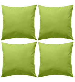 Oreiller d'extérieur 4 pcs 45 x 45 cm Vert pomme