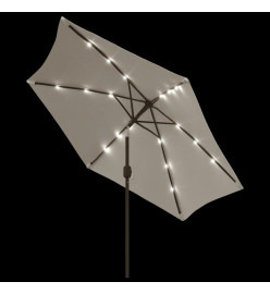 Parasol cantilever à LED 3 m blanc sable