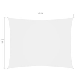 Voile de parasol Tissu Oxford rectangulaire 2x4 m Blanc