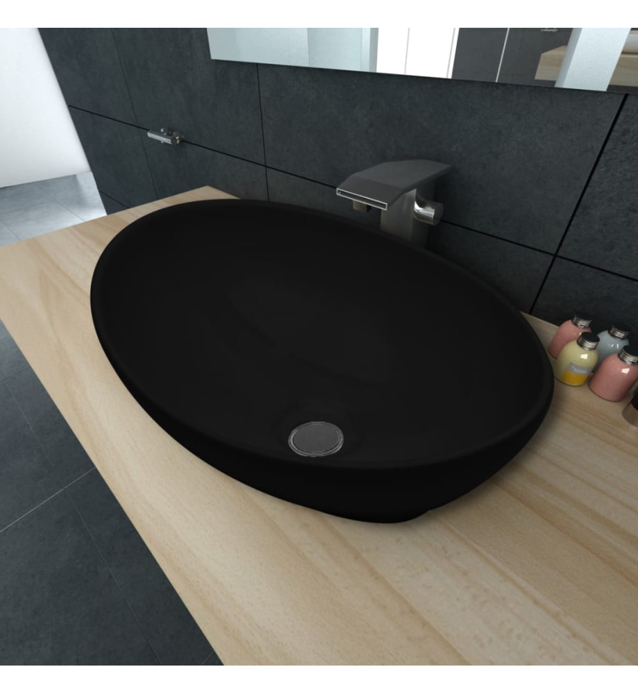 Lavabo ovale Céramique 40 x 33 cm Noir