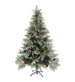 Sapin de Noël avec pommes de pin Vert et blanc 150 cm PVC et PE