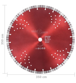 Disque de coupe diamanté avec turbo et trous Acier 350 mm