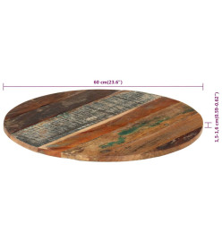 Dessus de table rond 60 cm 15-16 mm Bois de récupération