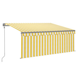 Auvent rétractable automatique avec store 3x2,5m Jaune et blanc