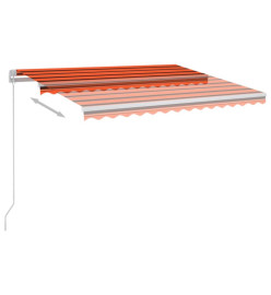 Auvent automatique capteur de vent LED 3,5x2,5 m Orange marron