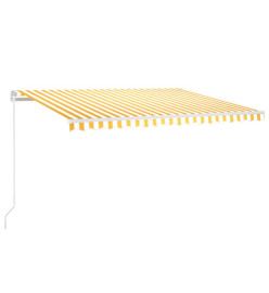 Auvent automatique capteur de vent/LED 450x300cm Jaune et blanc