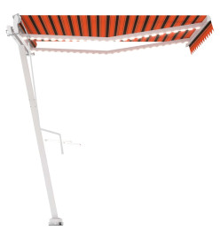 Auvent automatique capteur de vent/LED 350x250 cm Orange/marron