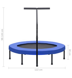 Trampoline de fitness avec poignée et coussin de sécurité 122cm