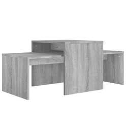 Ensemble table basse Sonoma gris 100x48x40 cm Bois d'ingénierie