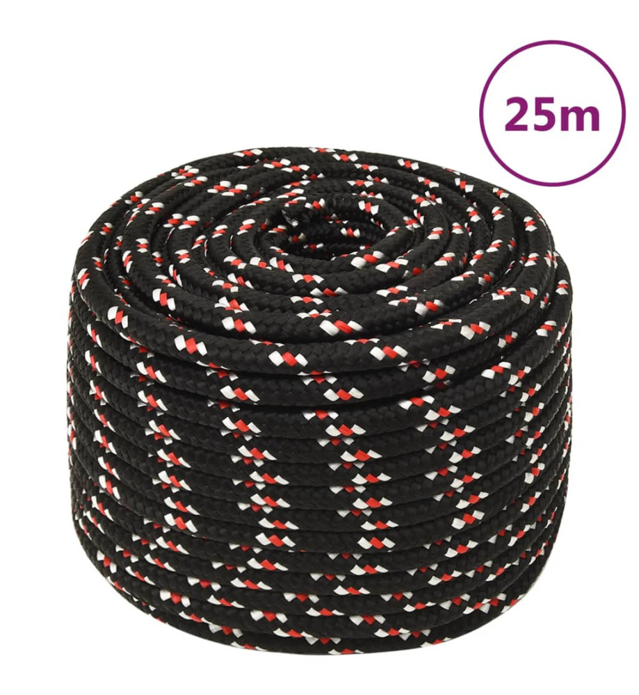 Corde de bateau Noir 14 mm 25 m Polypropylène