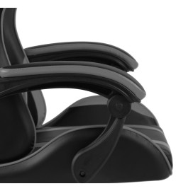 Fauteuil de jeux vidéo avec repose-pied Noir et gris Similicuir