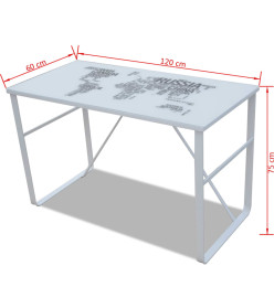 Bureau rectangulaire avec motif de carte du monde