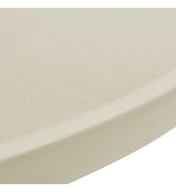 Housse de table Ø 60 cm Crème extensible 2 pcs