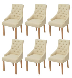 Chaises à manger lot de 6 crème tissu