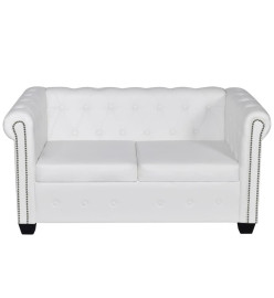 Canapé Chesterfield à 2 places et à 3 places blanc