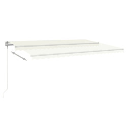 Auvent automatique avec capteur de vent et LED 500x350 cm Crème