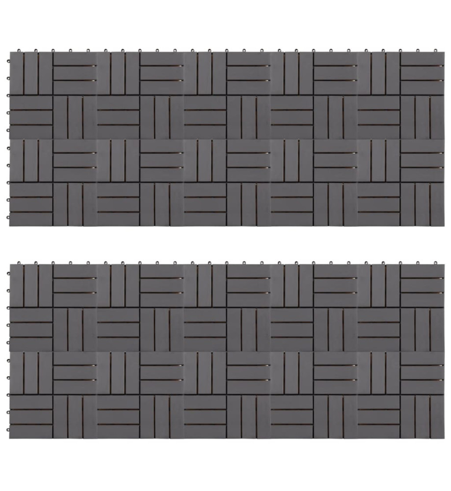 Carreaux de terrasse 20pcs Délavage gris 30x30 cm Acacia solide