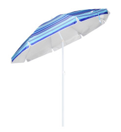 HI Parasol de plage 200 cm Bleu à rayures