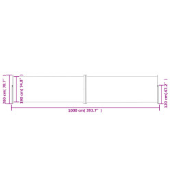 Auvent latéral rétractable Crème 200x1000 cm