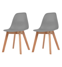 Chaises à manger lot de 2 Gris Plastique