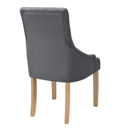 Chaises à manger lot de 6 gris foncé tissu