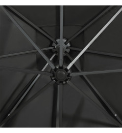 Parasol déporté avec mât et lumières LED Anthracite 300 cm