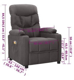 Fauteuil de massage Gris foncé Tissu