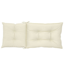 Coussins de chaise de jardin dossier haut lot de 4 crème tissu