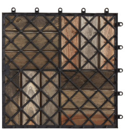 Carreaux de terrasse 10 pcs Délavage gris 30x30 cm Acacia solide