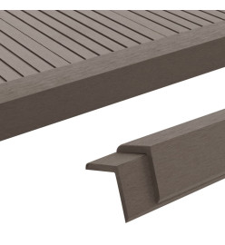 Cornière de terrasse 5 pcs WPC 170 cm Marron foncé