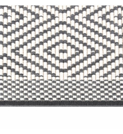 Tapis d'extérieur gris et blanc 80x250 cm design réversible