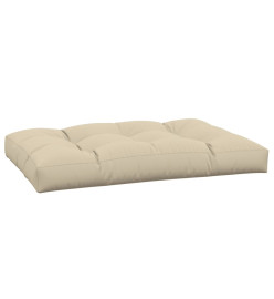 Coussin de palette beige 120x80x12 cm tissu