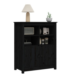 Buffet Noir 83x41,5x100 cm Bois massif de pin