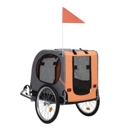 Remorque de vélo pour chiens Orange et gris