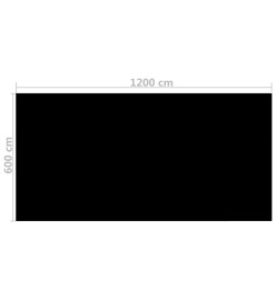 Couverture de piscine rectangulaire 1200x600 cm PE Noir