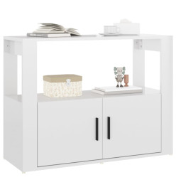 Buffet Blanc brillant 80x30x60 cm Bois d'ingénierie