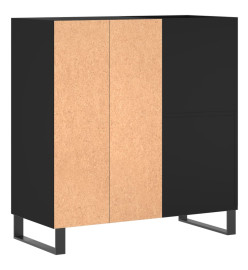 Armoire à disques noir 84,5x38x89 cm bois d'ingénierie