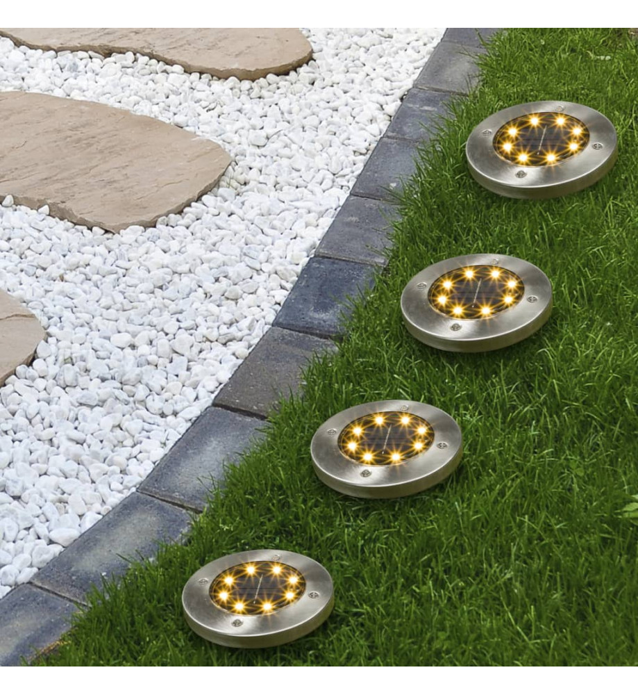 HI Lampes solaires à LED de jardin enterrées 4 pcs