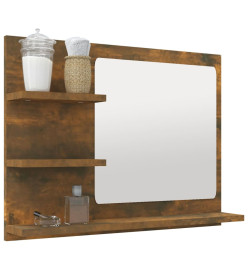 Miroir de bain Chêne fumé 60x10,5x45 cm Bois d'ingénierie