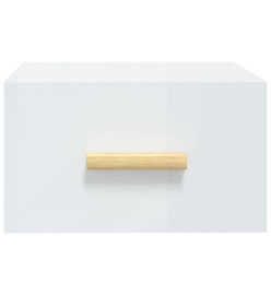 Table de chevet murale blanc brillant 35x35x20 cm