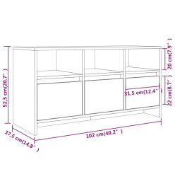 Meuble TV Blanc 102x37,5x52,5 cm Aggloméré