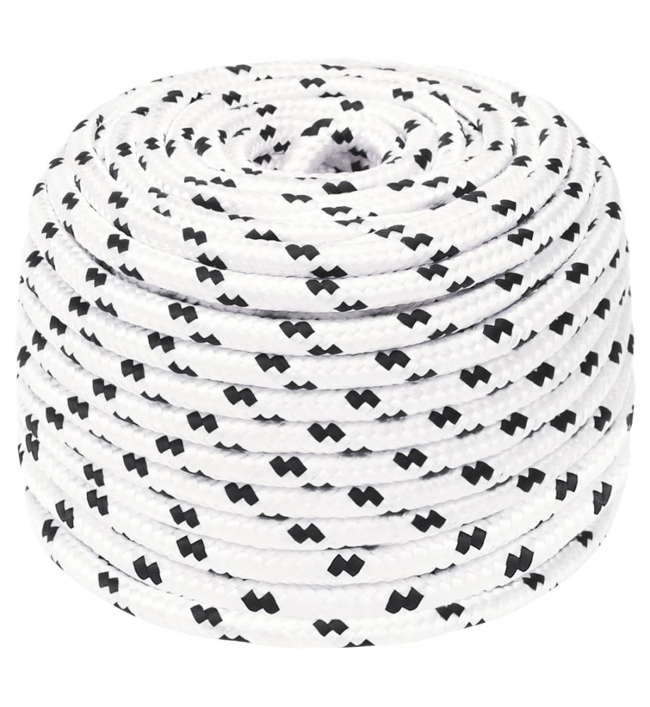 Corde de bateau tressé Blanc 8 mmx100 m Polyester