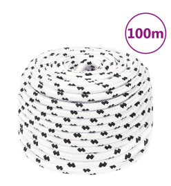 Corde de bateau tressé Blanc 8 mmx100 m Polyester