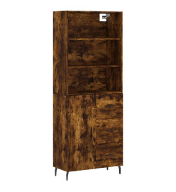 Buffet haut Chêne fumé 69,5x34x180 cm Bois d'ingénierie