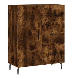 Buffet haut Chêne fumé 69,5x34x180 cm Bois d'ingénierie