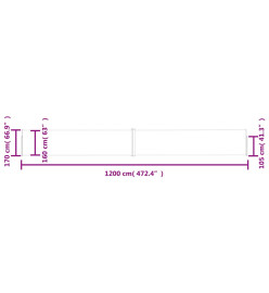 Auvent latéral rétractable de patio 170x1200 cm Bleu